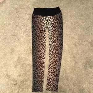 Leopard leggings that look great with a long sweater